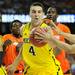 Michigan freshman Mitch McGary reaches after the ball during the second half at the Final Four in Atlanta on Saturday, April 6, 2013. Melanie Maxwell I AnnArbor.com